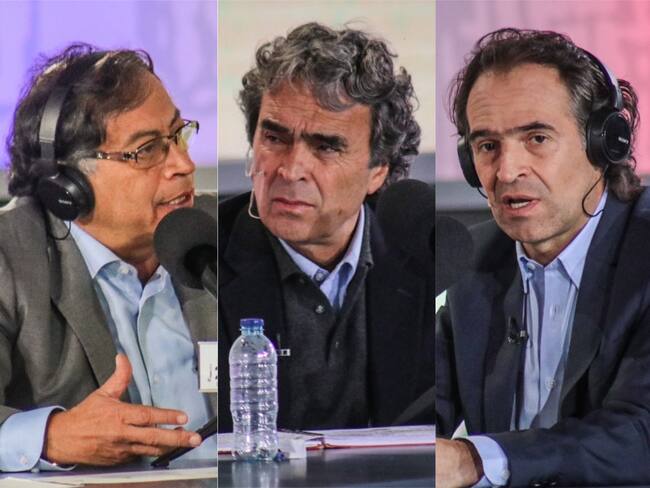 Gustavo Petro, Sergio Fajardo y Federico Gutiérrez. Foto: Prisa Media