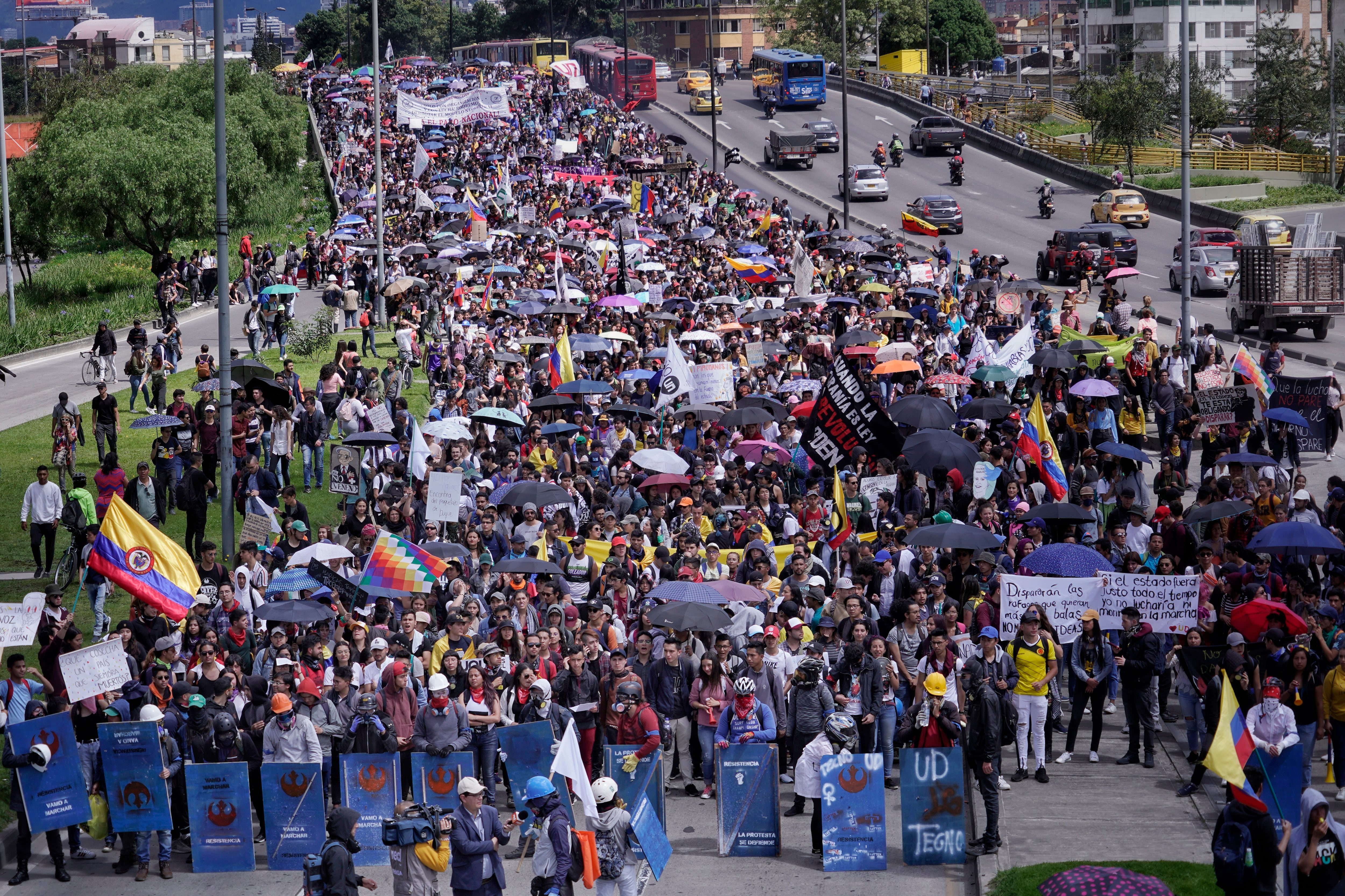 Estallido Social, 4 de diciembre de 2019 en Bogotá, Colombia. (Foto de Diego Cuevas/Vizzor Image/Getty Images)