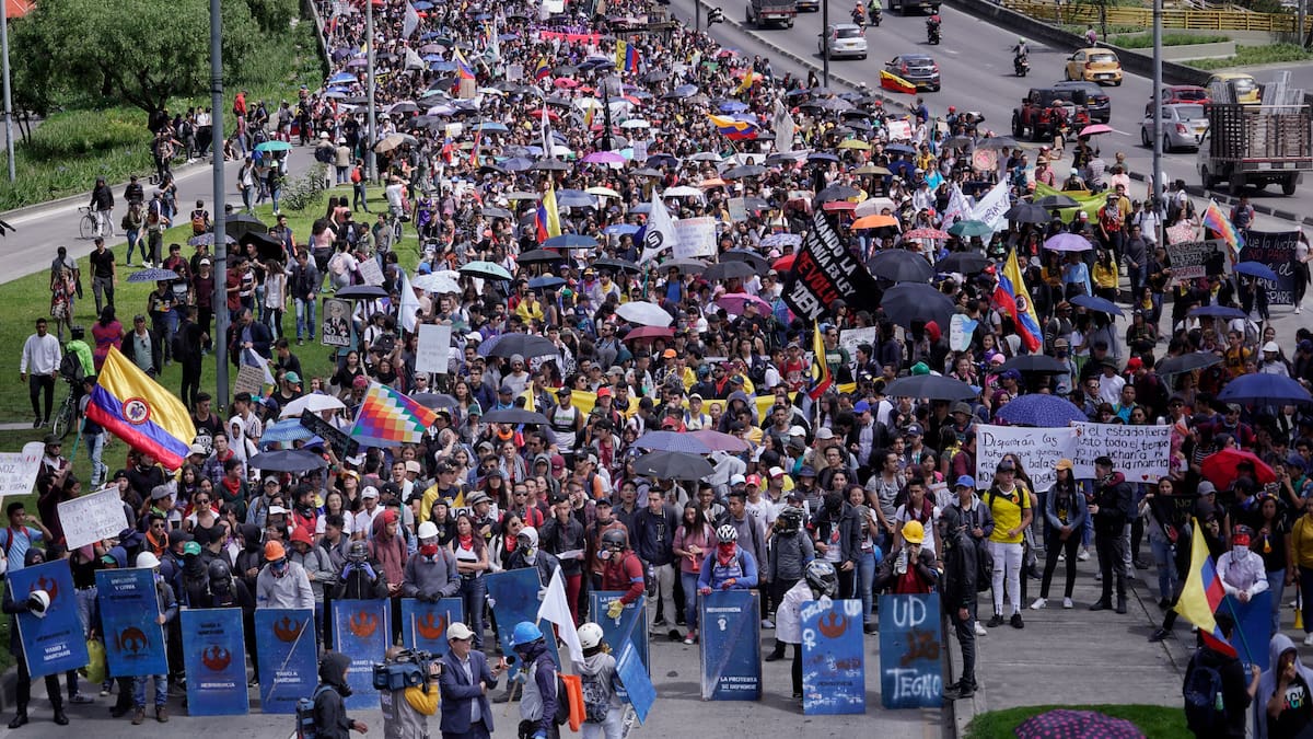 Manifestación en Bogotá: movilizaciones afectan movilidad en el centro de la ciudad