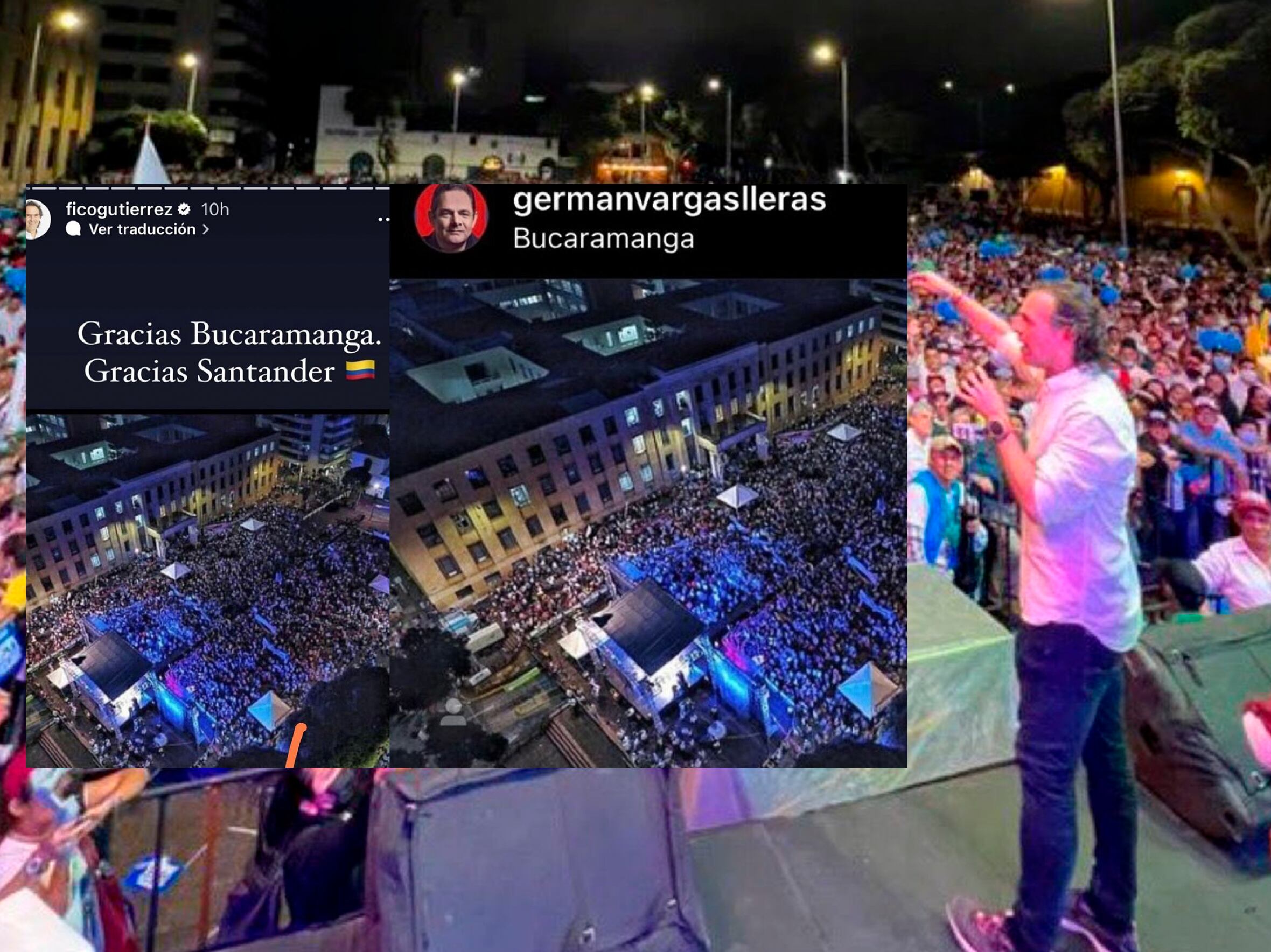 Equipo de Federico Gutiérrez confirma que "por error" se publicó una foto de la plaza de Bucaramanga de Germán Vargas Lleras / FOTO: Redes Sociales - Equipo de Federico Gutiérrez.