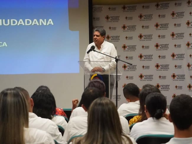 Contralor General de la República, Carlos Hernán Rodríguez, en Montería. Foto: prensa Contraloría.
