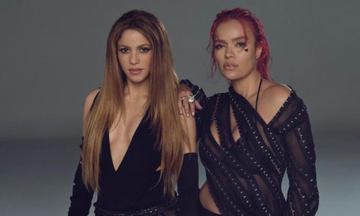 Karol G y Shakira en su nueva canción TQG. FOTO: YouTube