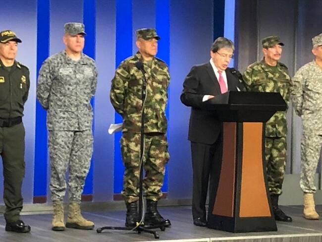 Carlos Holmes Trujillo, ministro de Defensa, entregó el balance de los hechos que rodearon el pario nacional en el país. Foto: Ministerio de Defensa