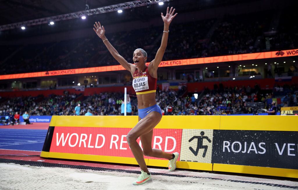 Atleta venezolana Yulimar Rojas  (Photo by Maja Hitij/Getty Images for World Athletics)