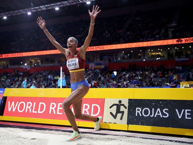 Atleta venezolana Yulimar Rojas  (Photo by Maja Hitij/Getty Images for World Athletics)