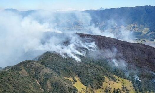 Incendio en Pamplona, Norte de Santander. Foto: Gobernación de Norte de Santander.