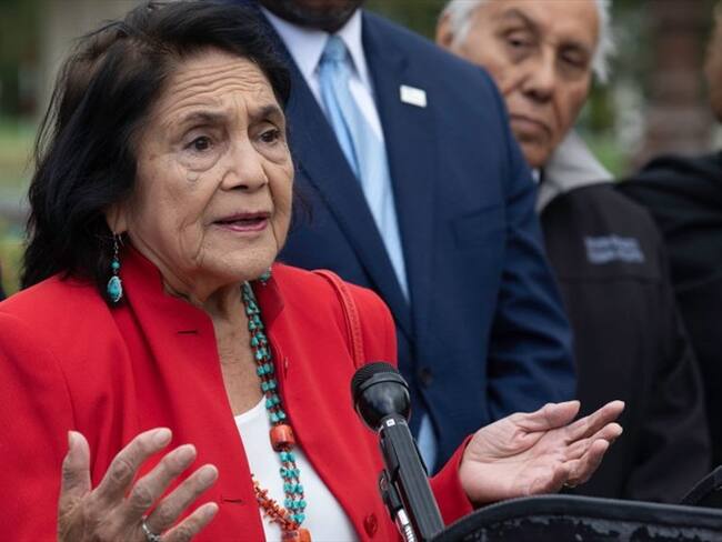 La activista de derechos humanos y primera vicepresidenta del sindicato de trabajadores agrícolas de América, Dolores Huertas. Foto: Getty Images