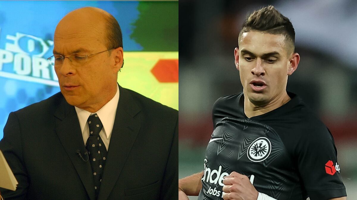 Carlos Antonio Vélez y Rafael Santos Borré. Fotos: Colprensa / Getty Images.