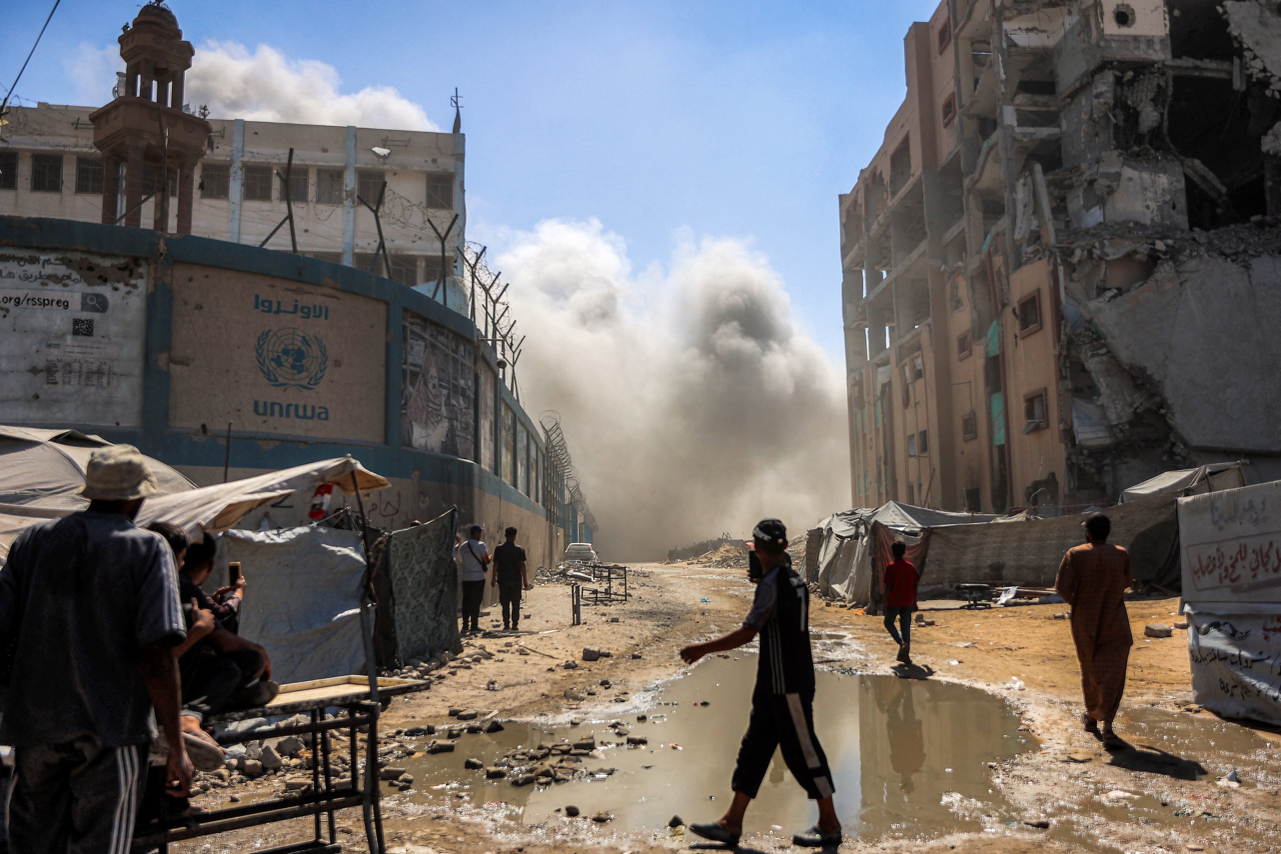 Bombardeo en Gaza. Fot: Omar AL-QATTAA / AFP