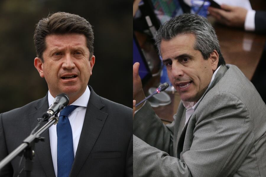 El Ministro de Defensa, Diego Molano, le ganó una apuesta que muchos habían perdido al Senador liberal Luis Fernando Velasco. Fotos: Colprensa/Álvaro Tavera/Sofía Toscano