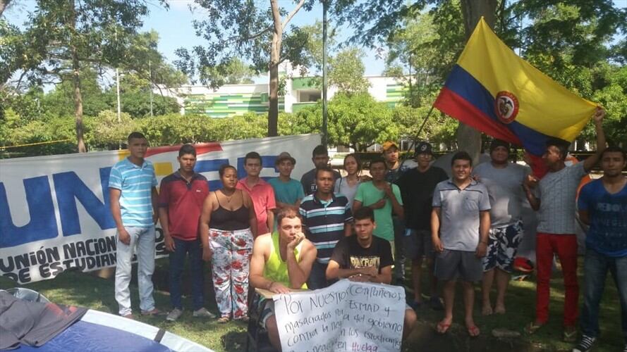 Dos estudiantes de la Universidad de Córdoba se declararon en huelga de hambre. Foto: Cortesía estudiantes Unicor