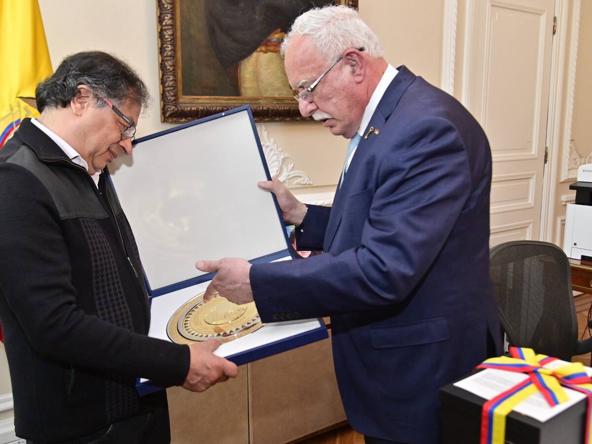 Gustavo Petro se reunió con el canciller de Palestina, Riad Malki