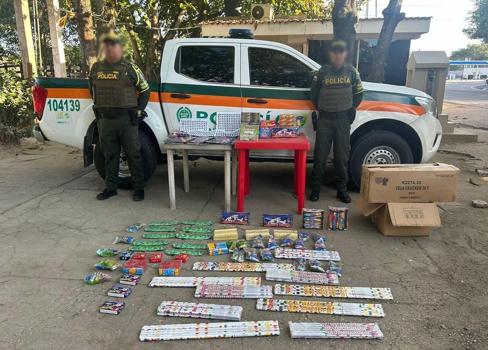 Incautan más de 700 unidades de pólvora en Planeta Rica, Córdoba. Foto: Policía de Córdoba.