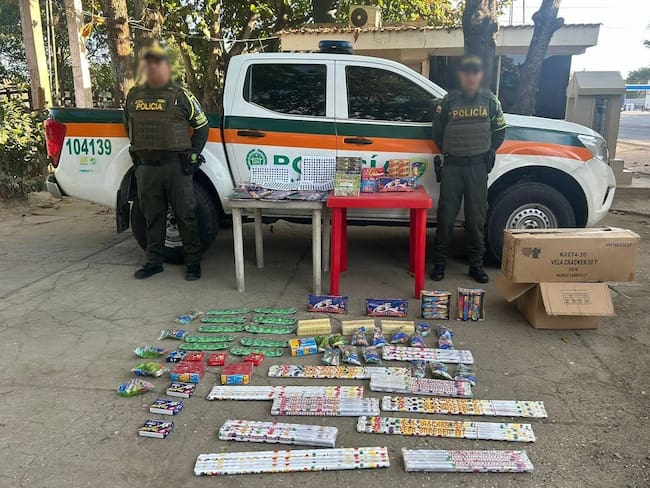 Incautan más de 700 unidades de pólvora en Planeta Rica, Córdoba. Foto: Policía de Córdoba.