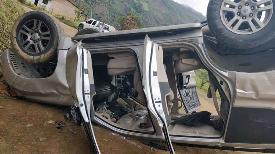 Alcalde de Almaguer sufre accidente de tránsito en el sur del Cauca. Foto: Alcalde Almaguer