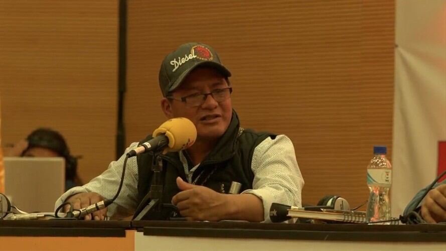 Vocero Minga Indígena del Cauca. Foto: La WCon Vicky Dávila
