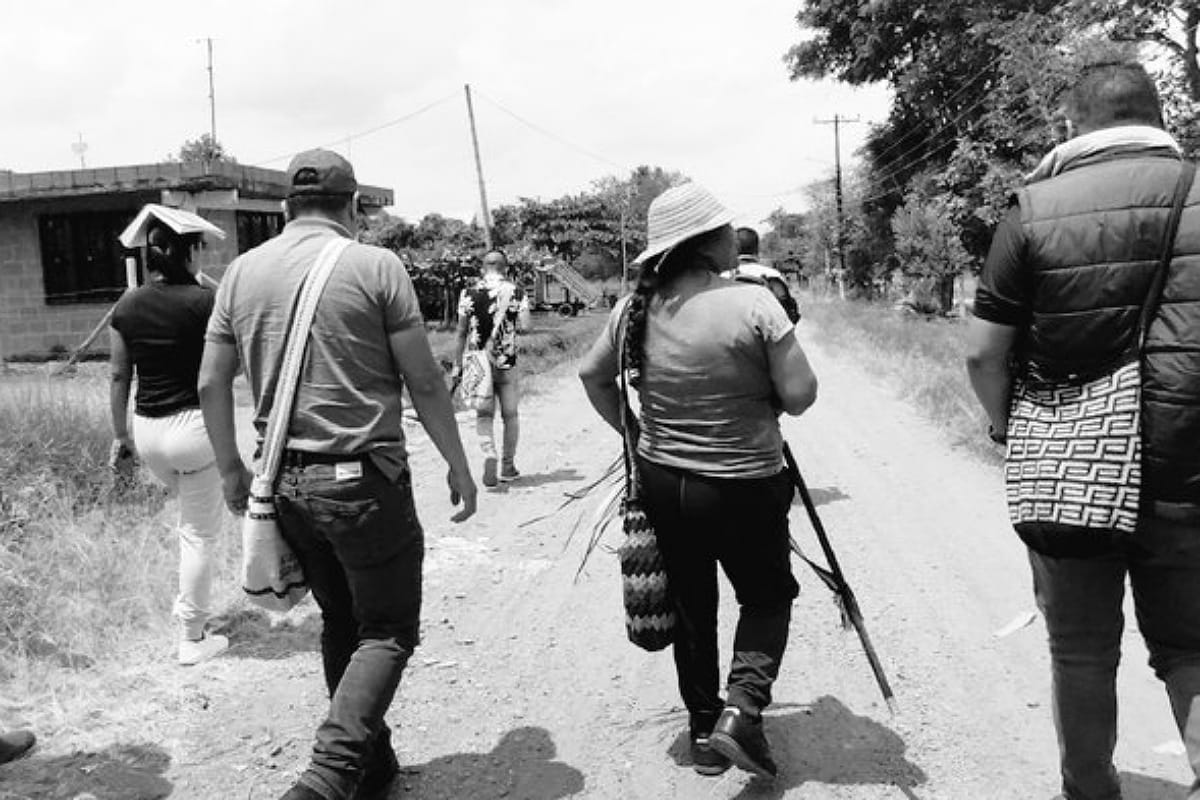 Las autoridades ancestrales se trasladaron hasta la zona para verificar los hechos. Crédito: Cric.