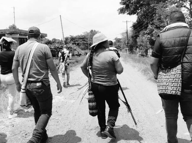 Las autoridades ancestrales se trasladaron hasta la zona para verificar los hechos. Crédito: Cric.