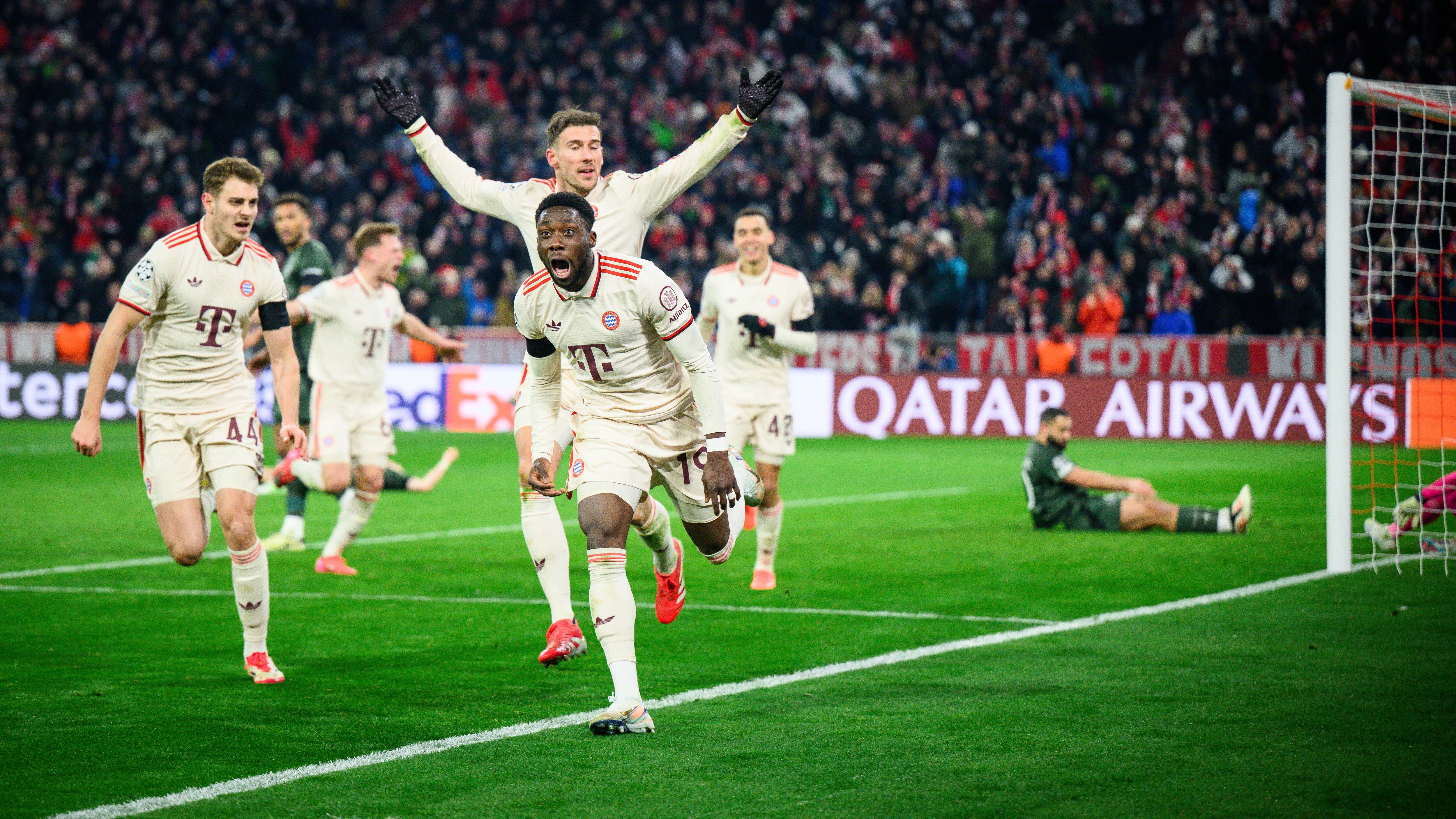 Alphonso Davies celebra el gol de la clasificación para el Bayern Múnich. FOTO: Markus Gilliar - GES Sportfoto/Getty Images