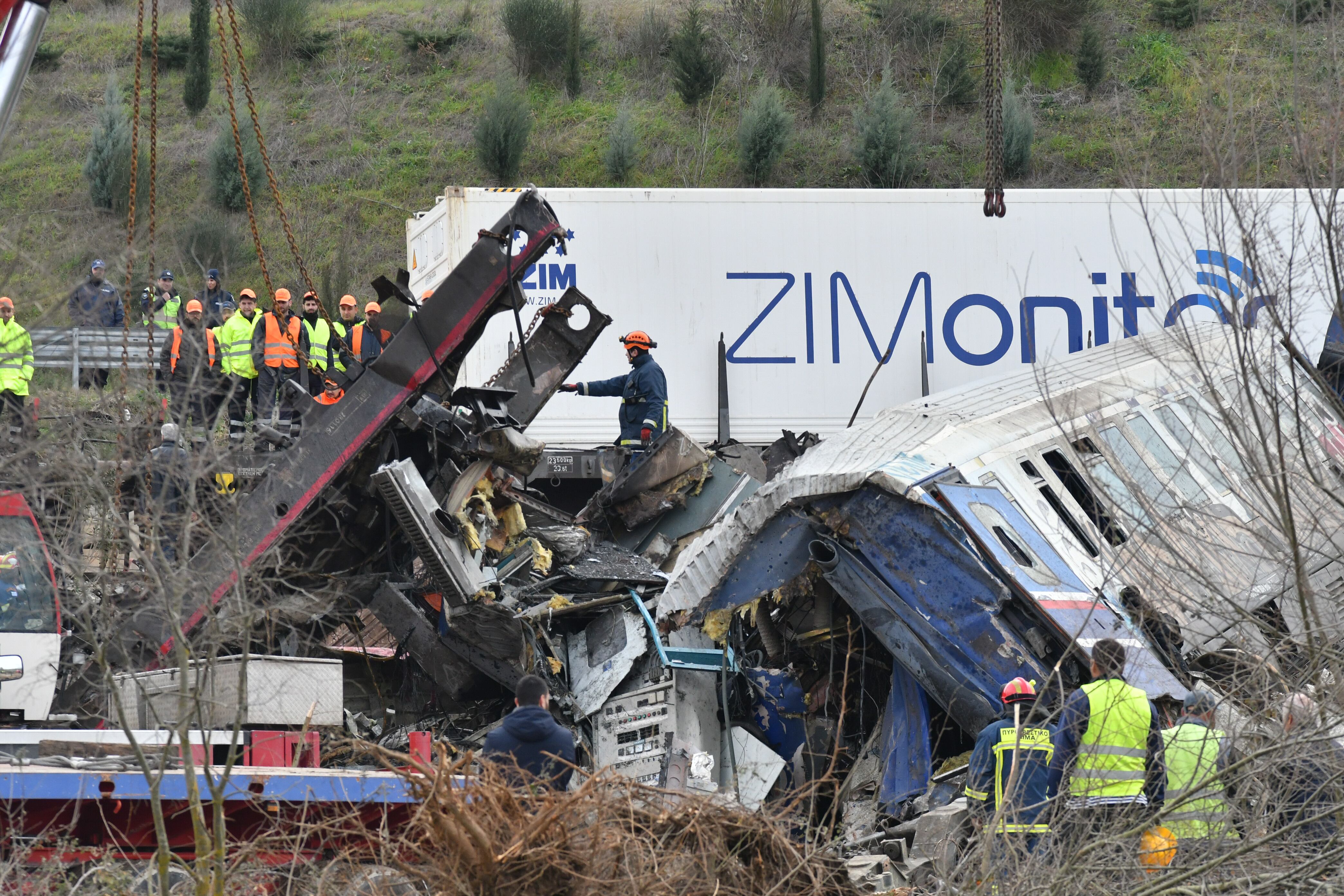 Accidente de tren en Grecia. (Photo by Stringer/Anadolu Agency via Getty Images)