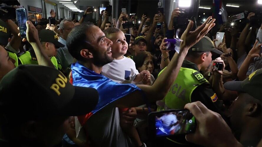 Juan Sebastían Cabal llega al país tras triunfar en Wimbledon. Foto: Erika Rebolledo. Foto: Erika Rebolledo