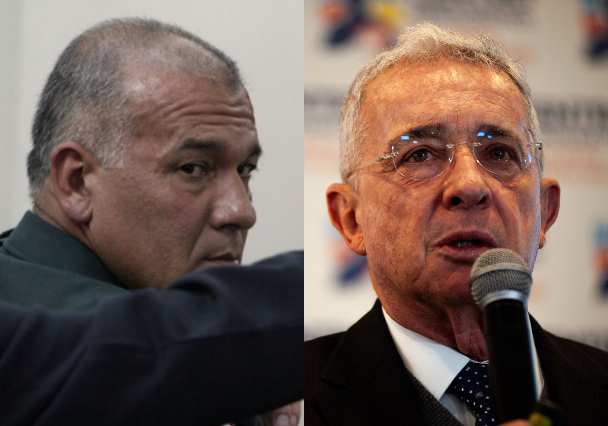 Hernán Mejía y Álvaro Uribe. Foto: Colprensa/Germán Enciso | Getty Images