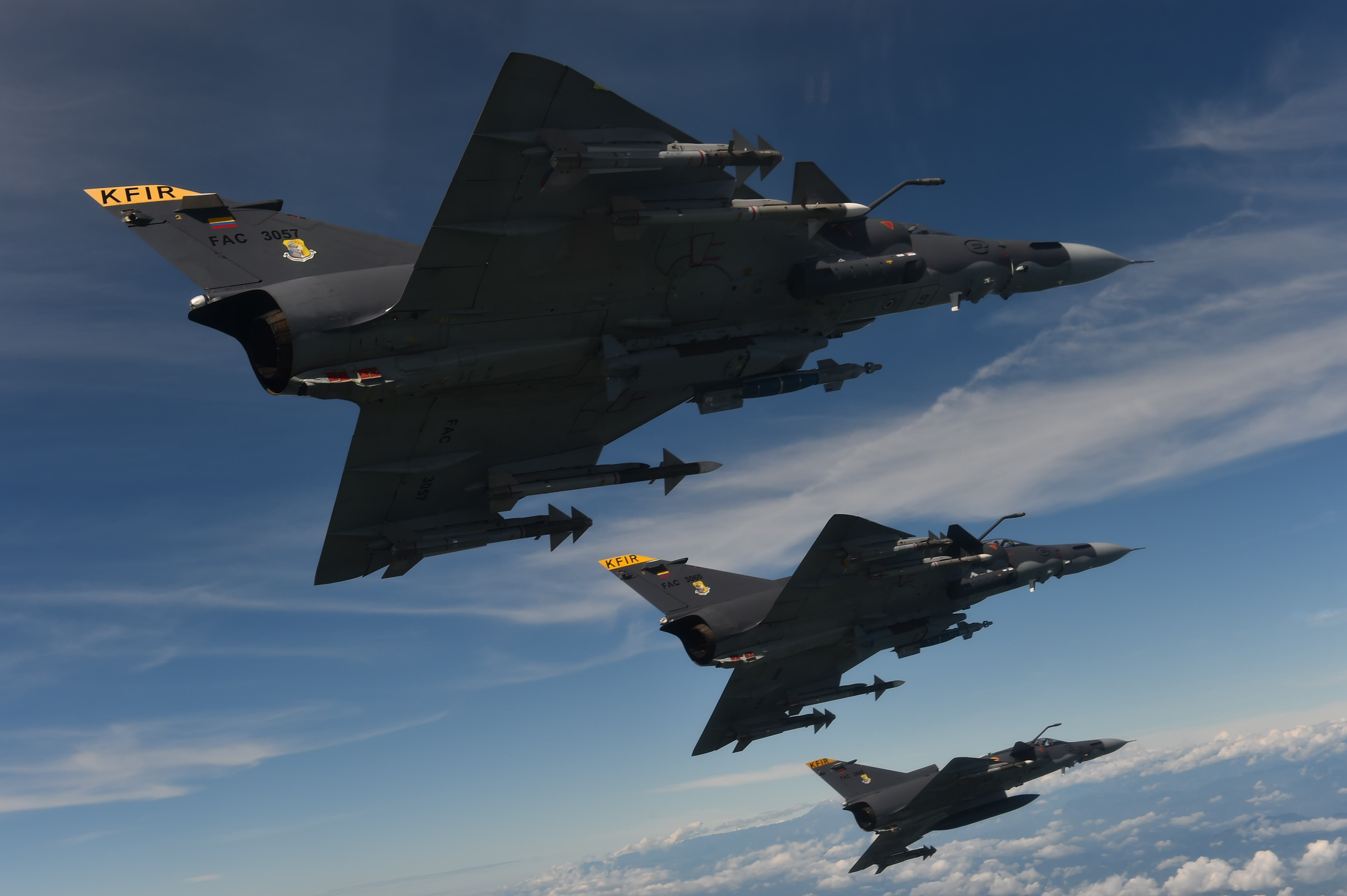 Aviones Kfir. Crédito: FAC