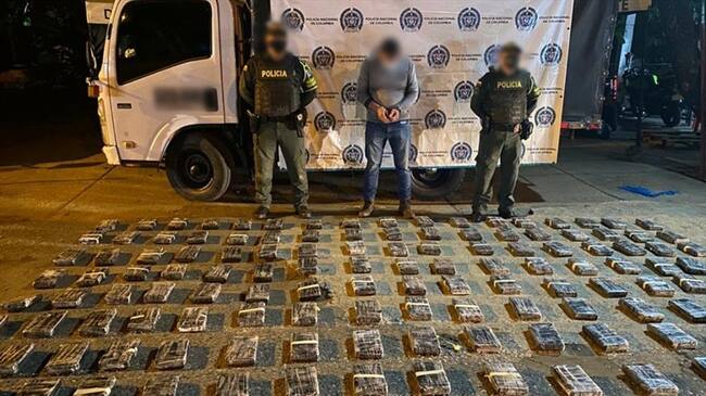 Policía incauta 159 kilos de clorhidrato de cocaína en Córdoba. Foto: Policía.