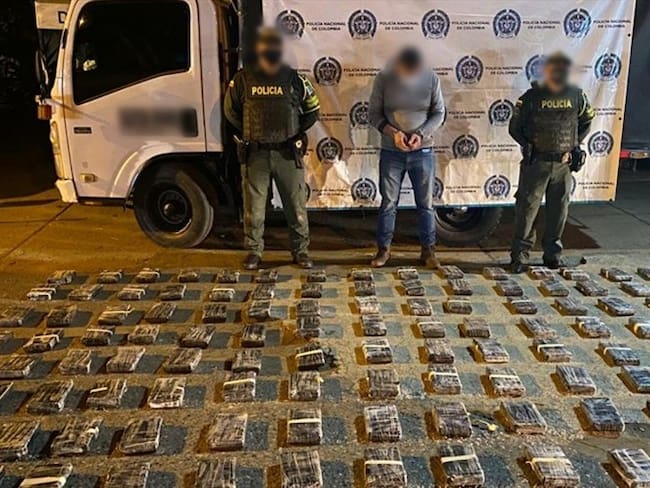 Policía incauta 159 kilos de clorhidrato de cocaína en Córdoba. Foto: Policía.