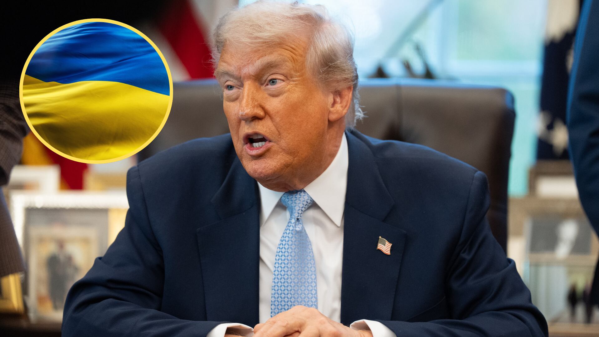 Presidente, Donald Trump, bandera de Ucrania. Foto: Sarah L. Voisin/The Washington Post via Getty Images/ Getty Images