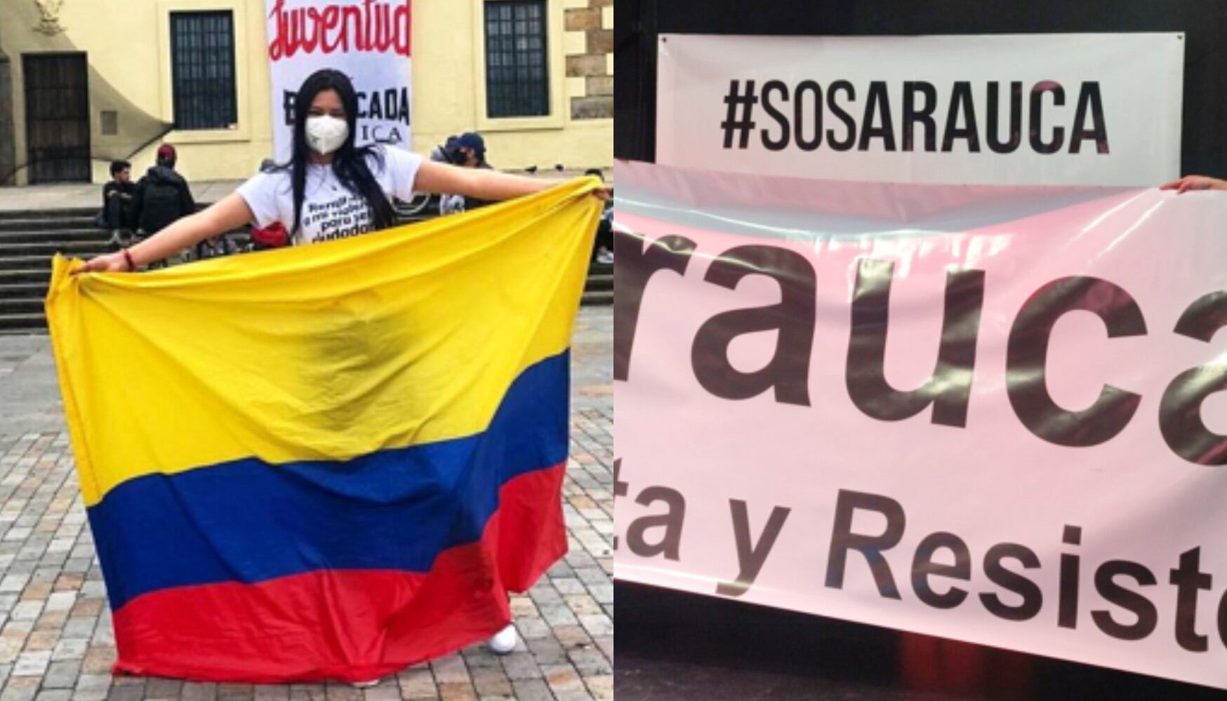 Entre lágrimas, la líder social araucana Mayerly Briceño, denunció el asesinato de su cuñado a manos de grupos armados y señaló que nadie ayuda al departamento en la lucha contra la violencia / Foto - Twitter: @Mayeb96