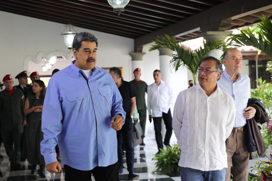 Reunión entre Gustavo Petro y Nicolás Maduro. Foto: prensa Miraflores.