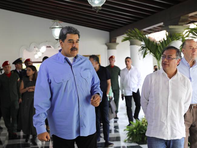 Reunión entre Gustavo Petro y Nicolás Maduro. Foto: prensa Miraflores.