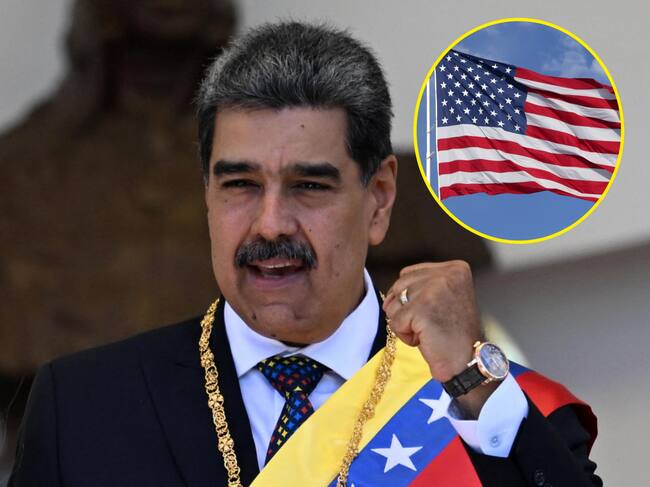 Nicolás Maduro. I Foto: JUAN BARRETO/AFP via Getty Images. Bandera de Estados Unidos. I Foto: Getty Images.