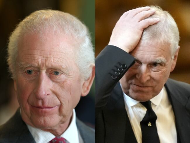 El rey Carlos III despojará de sus títulos al príncipe Andrés, salpicado por el caso Epstein. AFP.