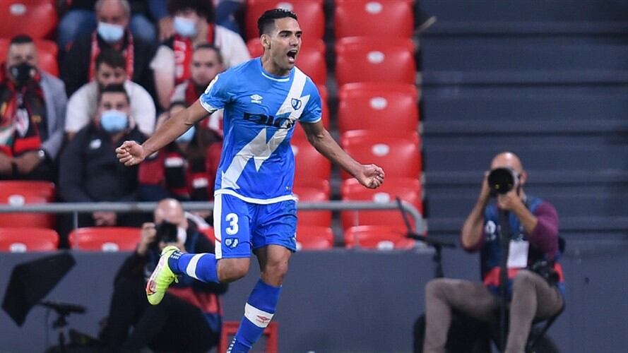 Radamel Falcao García anotó su segundo gol con el Rayo Vallecano. Foto: Juan Manuel Serrano Arce/Getty Images