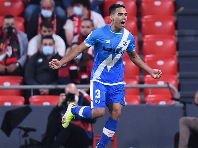Radamel Falcao García anotó su segundo gol con el Rayo Vallecano. Foto: Juan Manuel Serrano Arce/Getty Images