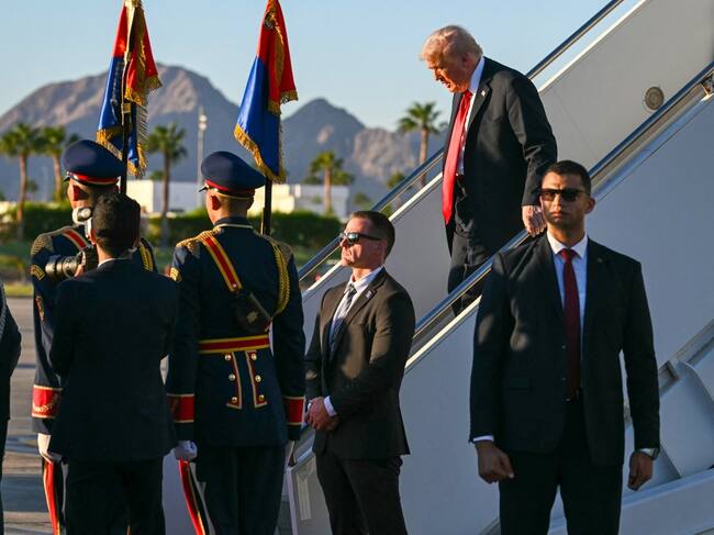 Presidente Donald Trump llegando a Egipto. Foto: SAUL LOEB / AFP