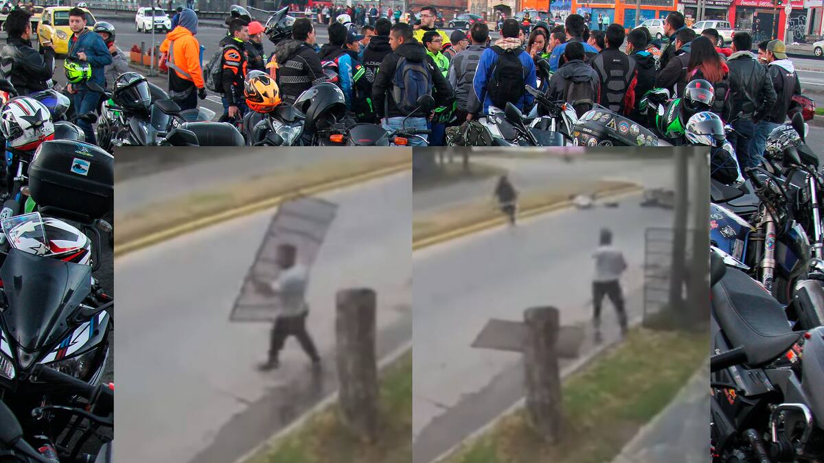 Video: ¡Gracias, héroe! Hombre frustra robo de una moto lanzándole una reja a los bandidos