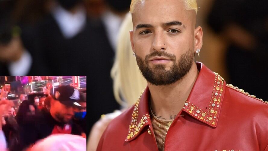 Maluma manotea a un fanático. Foto: Getty Images/ TikTok @pamelitacm6