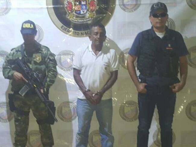 Este el capturado responsable del secuestro de cafetero en Pitalito. Foto: Cortesía Novena Brigada