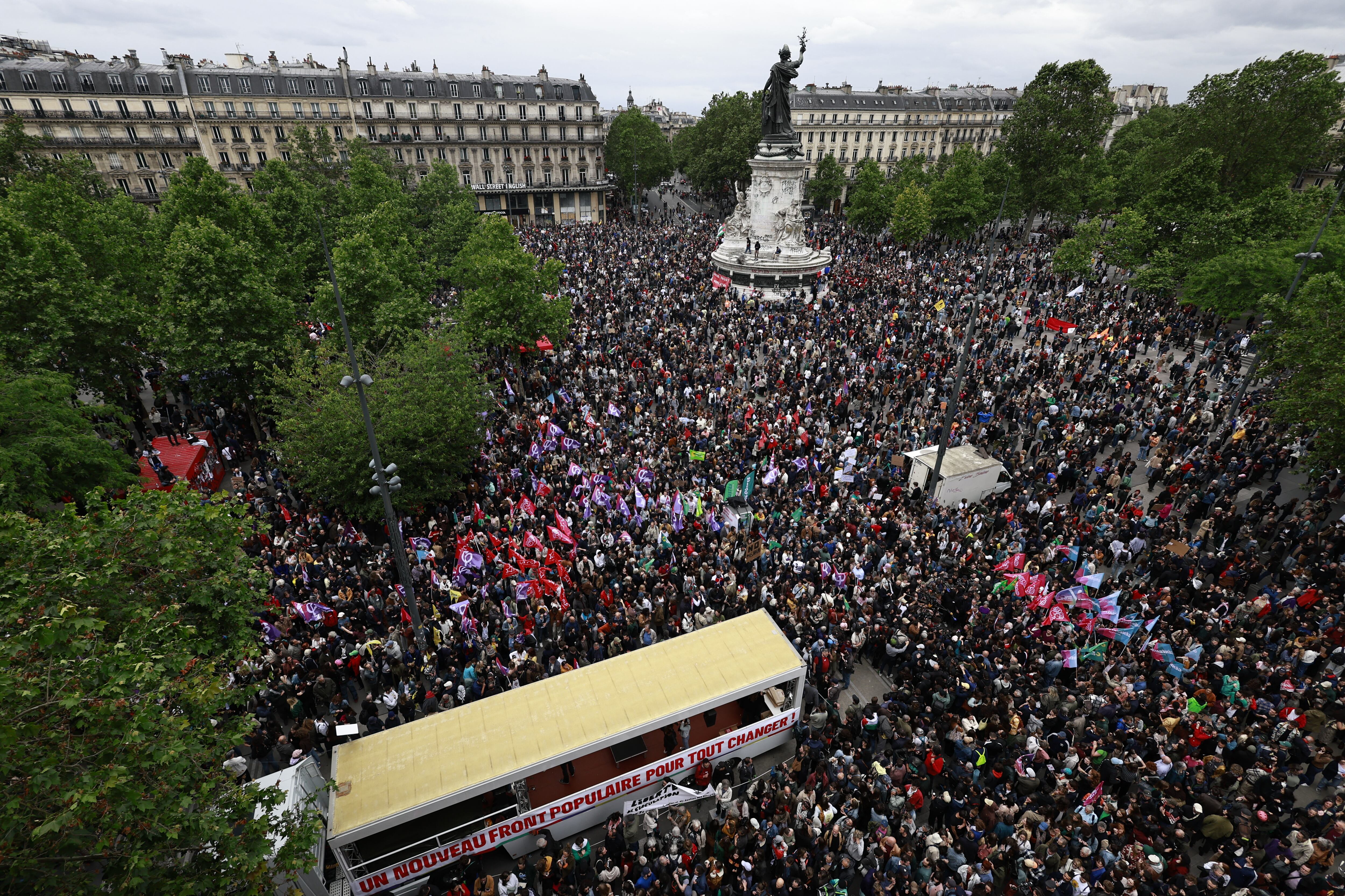 Protestas en Francia en contra de la extrema derecha. (Photo by Sameer Al-Doumy / AFP)