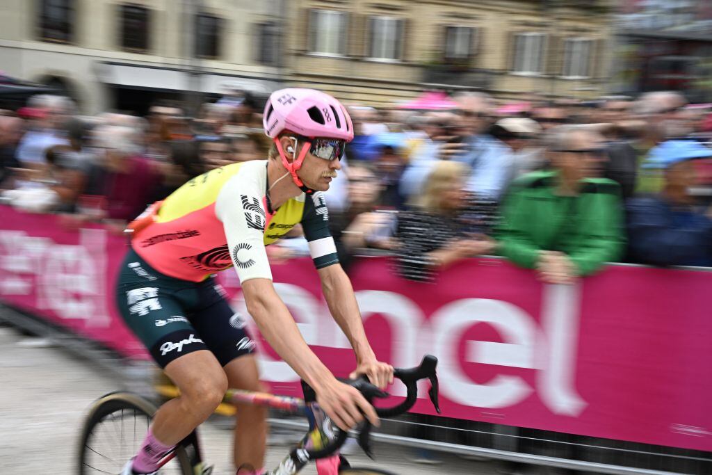 Danish Magnus Cort Nielsen of EF Education-EasyPost pictured at the start of the third stage of the 2023 Giro D'Italia cycling race, 216km from Vasto to Melfi, in Italy, Monday 08 May 2023. The 2023 Giro takes place from 06 to 28 May 2023.BELGA PHOTO JASPER JACOBS (Photo by JASPER JACOBS / BELGA MAG / Belga via AFP) (Photo by JASPER JACOBS/BELGA MAG/AFP via Getty Images)