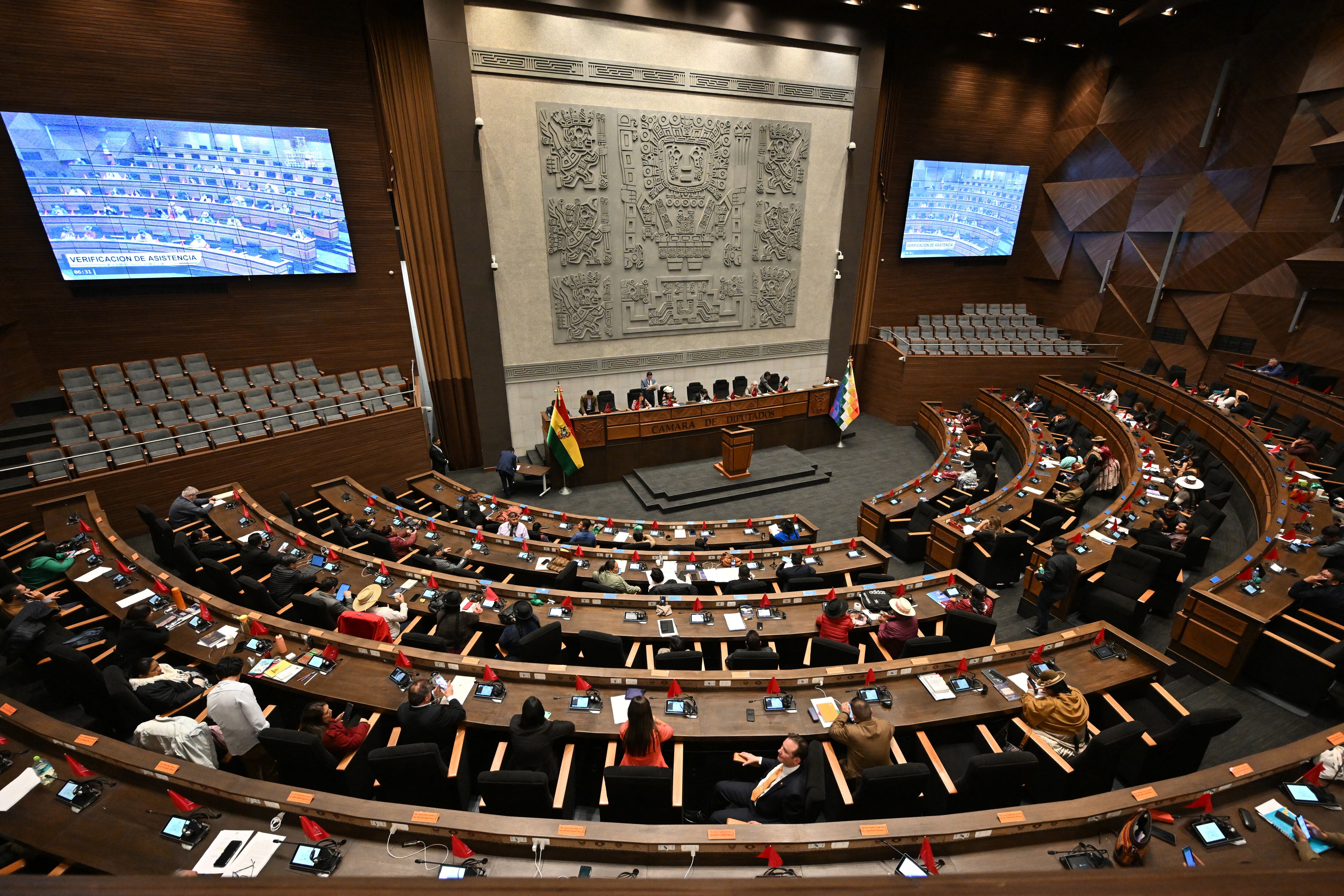 Congreso de Bolivia en febrero de 2024. FOTO: AIZAR RALDES/AFP via Getty Images