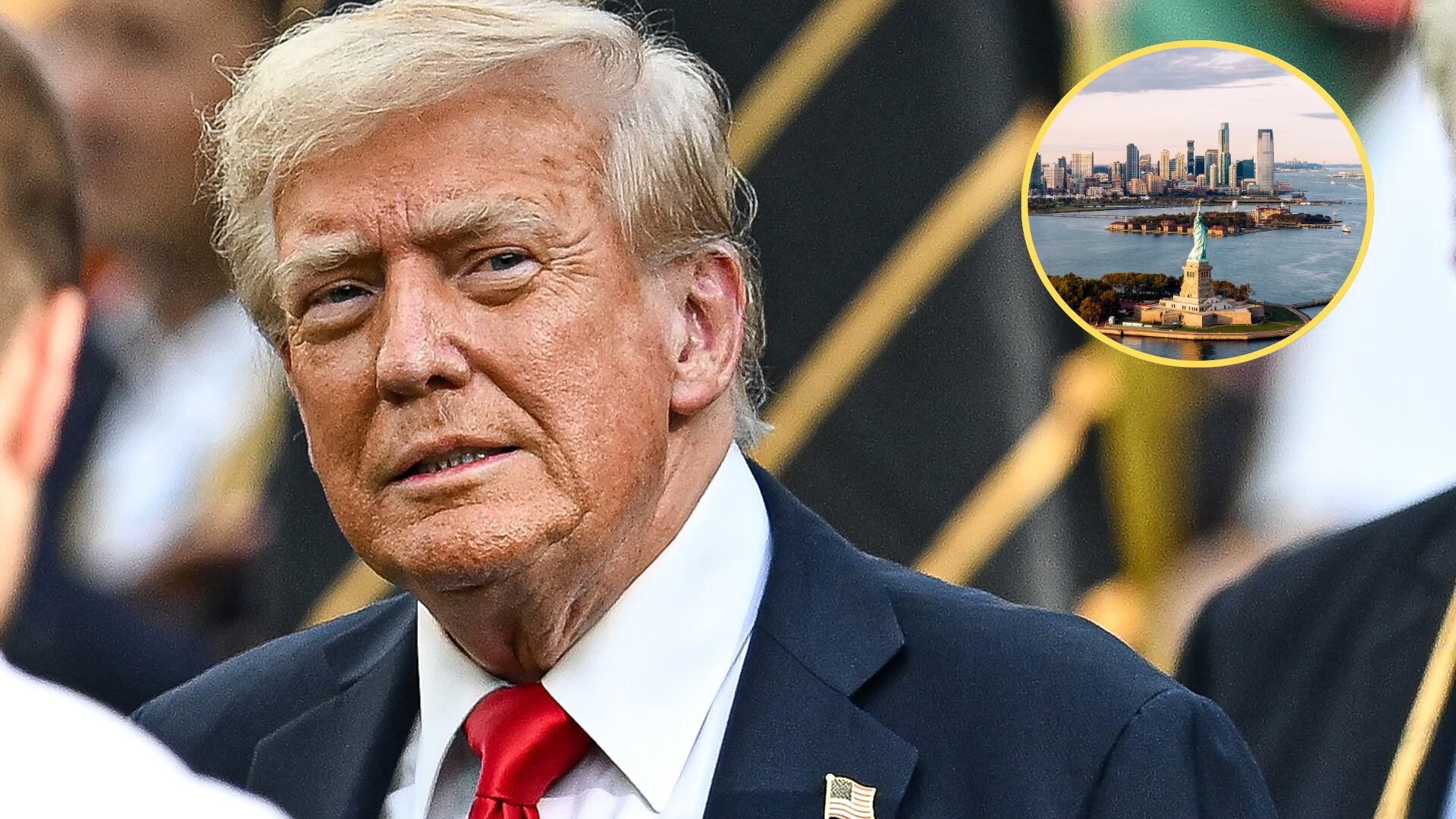 Donald Trump y Estatua de la Libertad. Foto: Getty Images.