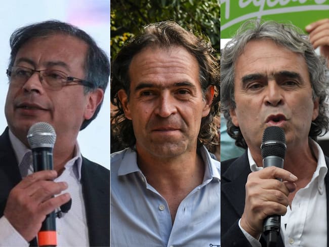 Candidatos presidenciales Gustavo Petro, Feferico Gutiérrez y Sergio Fajardo. Foto: Colprensa y Getty Images