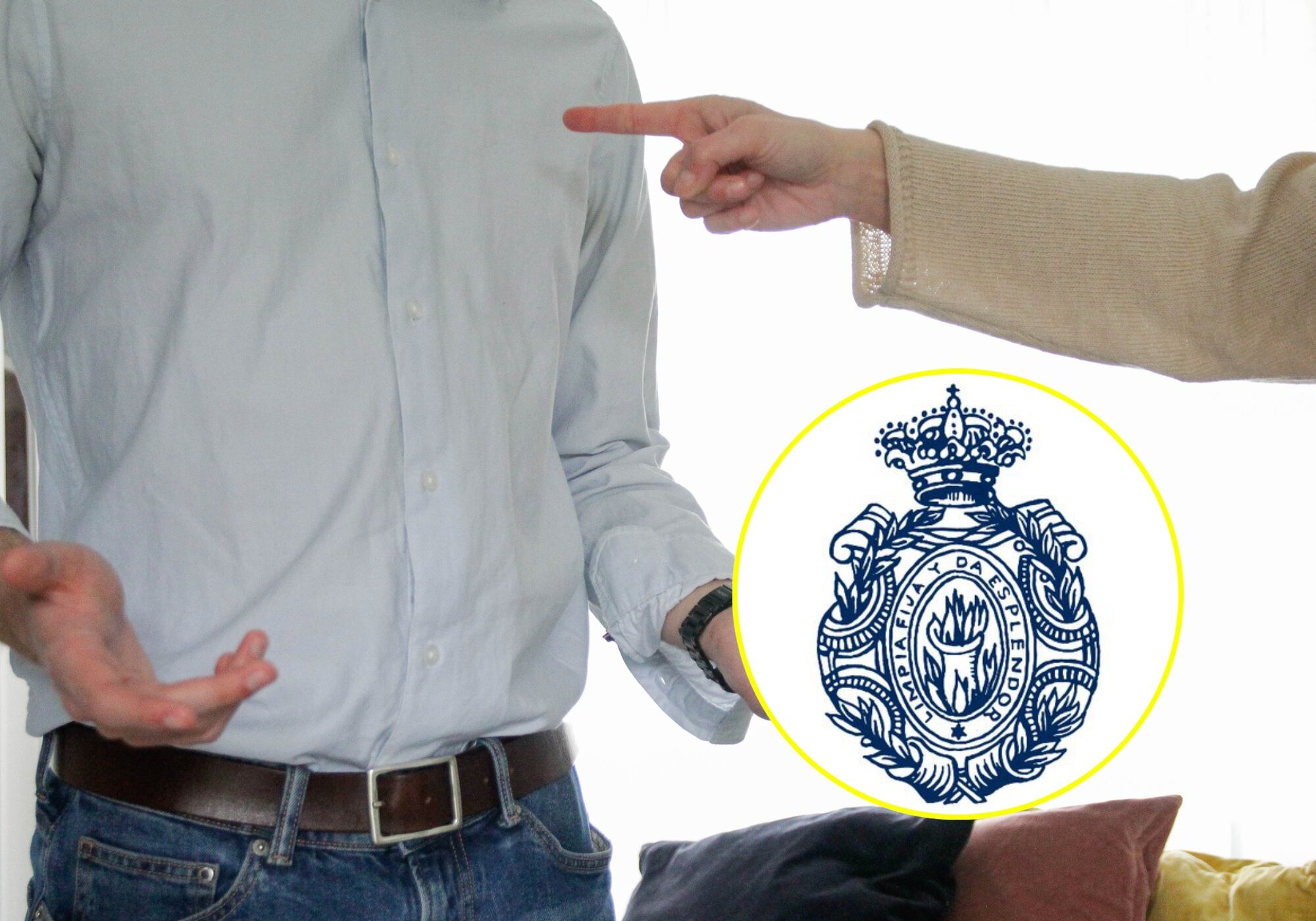 Imagen de referencia y logo de la RAE. Foto: Getty Images / RAE