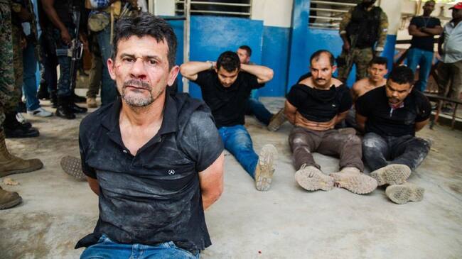 Militares retirados colombianos detenidos en Haití. Foto: Colprensa.