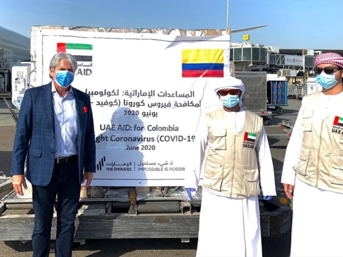 Emiratos Árabes le donó a Colombia 18 toneladas de insumos médicos y alimenticios