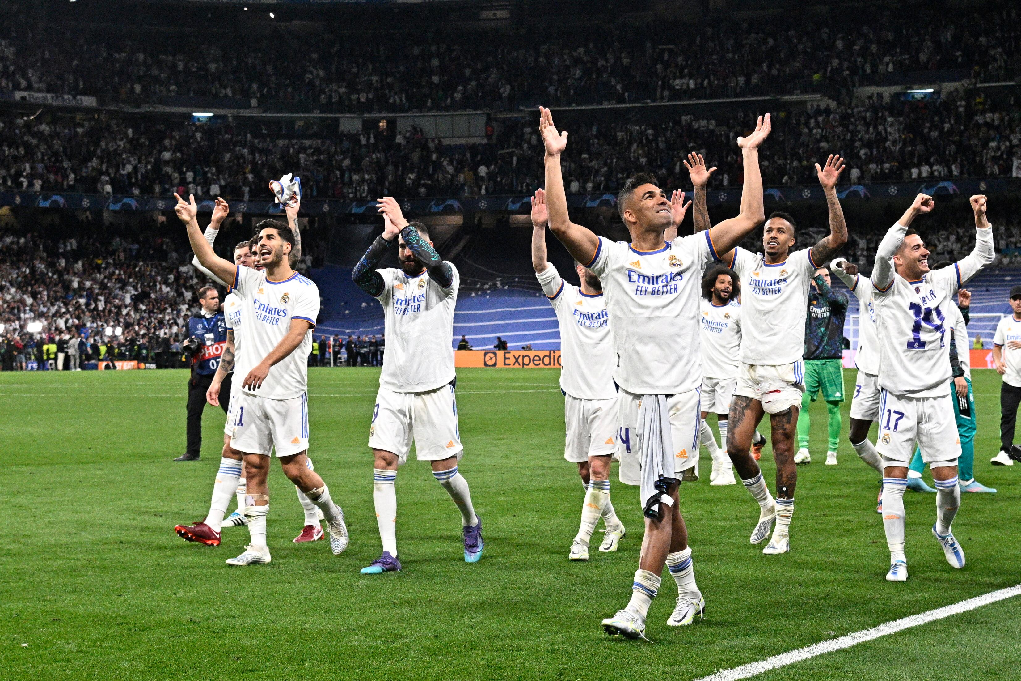 Real Madrid celebra la victoria ante el Manchester City. Crédito: AFP